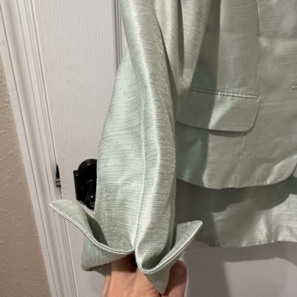 Le Suit Key Lime Green Suit Blazer Jacket and Pencil Skirt Set - Picture 6 of 14